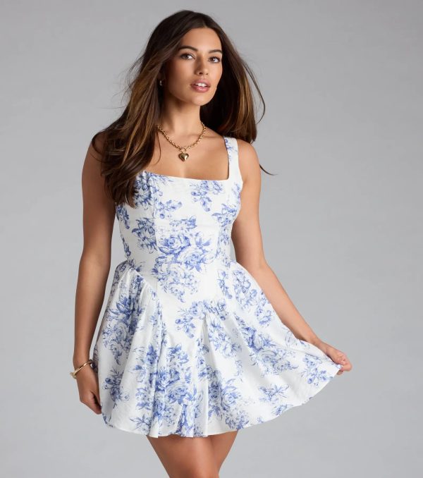 Charming Impression Floral Skater Dress