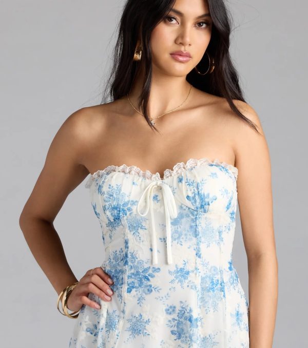 Sweetest Impression Floral Strapless Skater Dress - Image 4