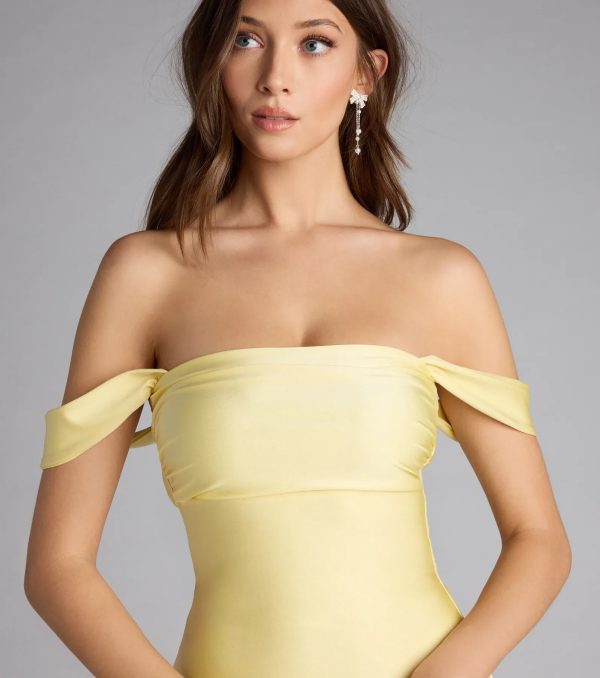 Classics Lover Off-The-Shoulder Satin A-Line Mini Dress - Image 16