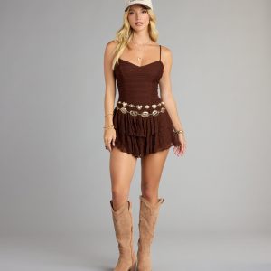 Flirty Flair Lace Ruffle Mini Dress
