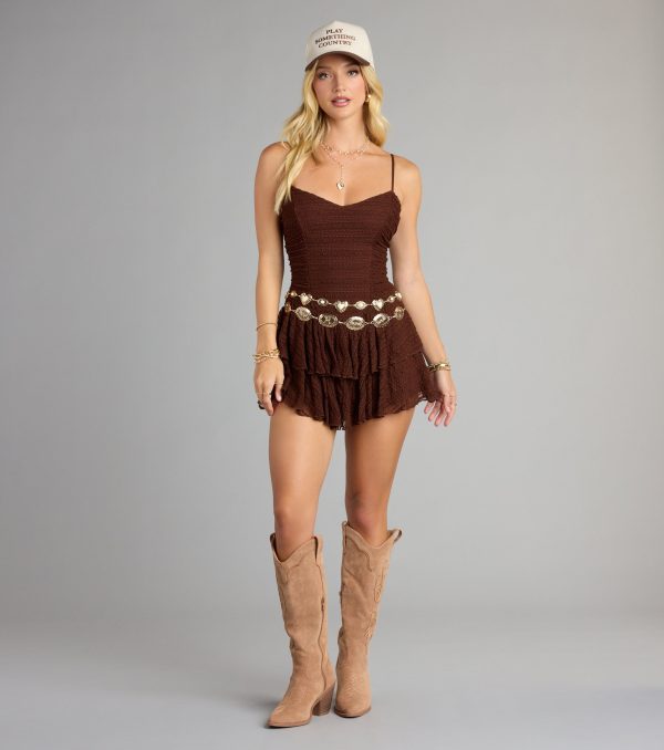 Flirty Flair Lace Ruffle Mini Dress