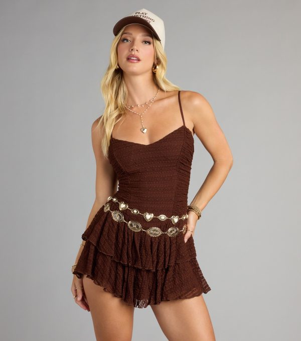 Flirty Flair Lace Ruffle Mini Dress - Image 3