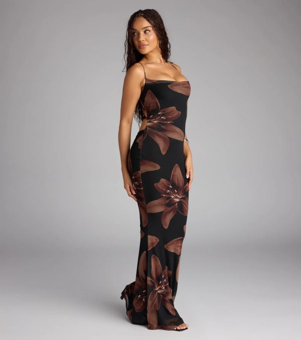 Bloom With Grace Lace-Up Maxi Dress - Image 4