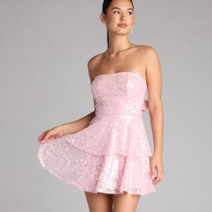 Twirl Queen Vibes Sequin Skater Dress