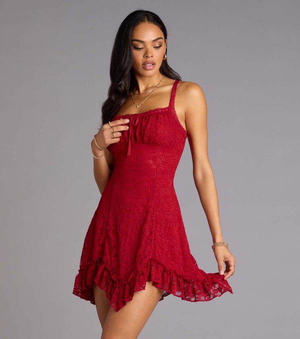 Desert Sun Lace Ruffle Mini Dress - Image 5
