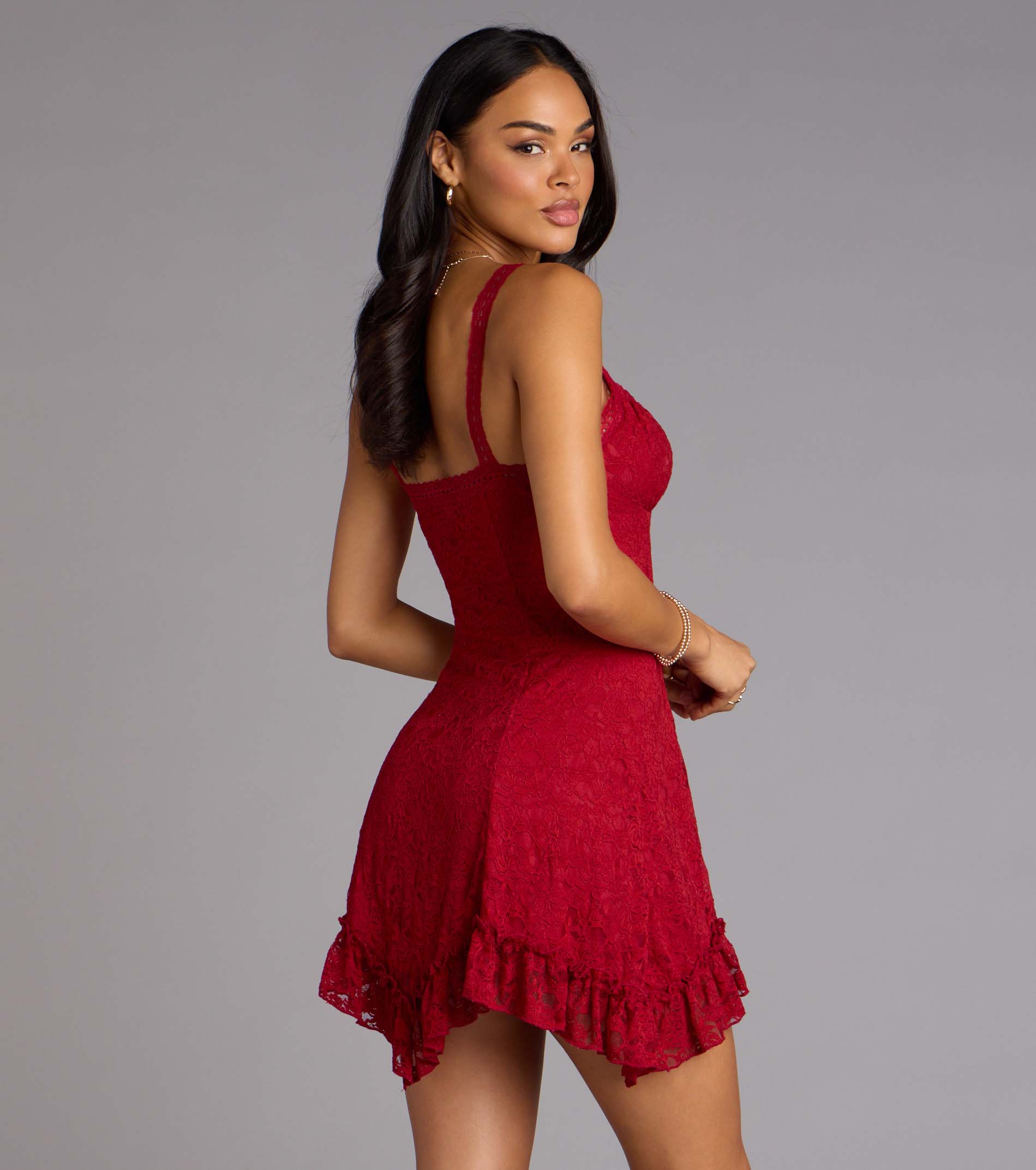 Desert Sun Lace Ruffle Mini Dress - Image 6