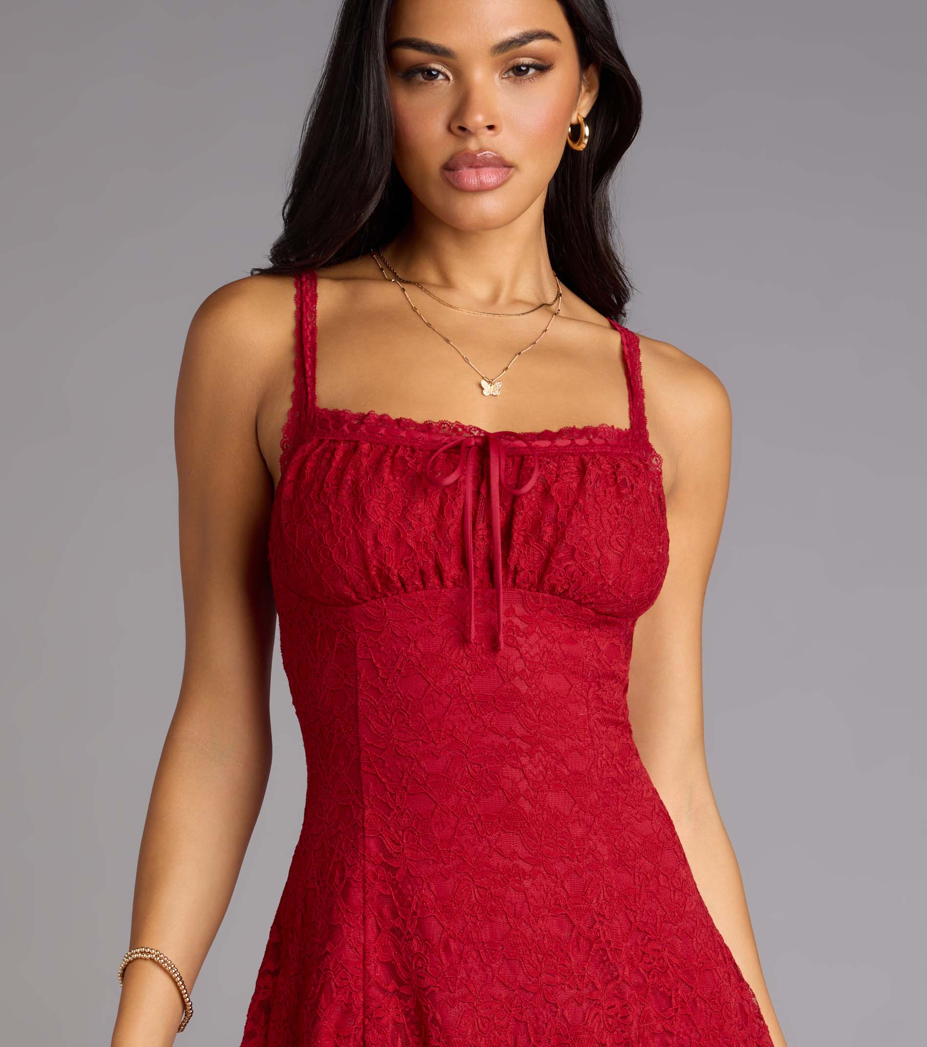 Desert Sun Lace Ruffle Mini Dress - Image 8