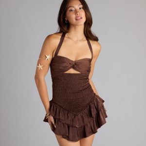 Ruffle Ready Drop Waist Skater Dress