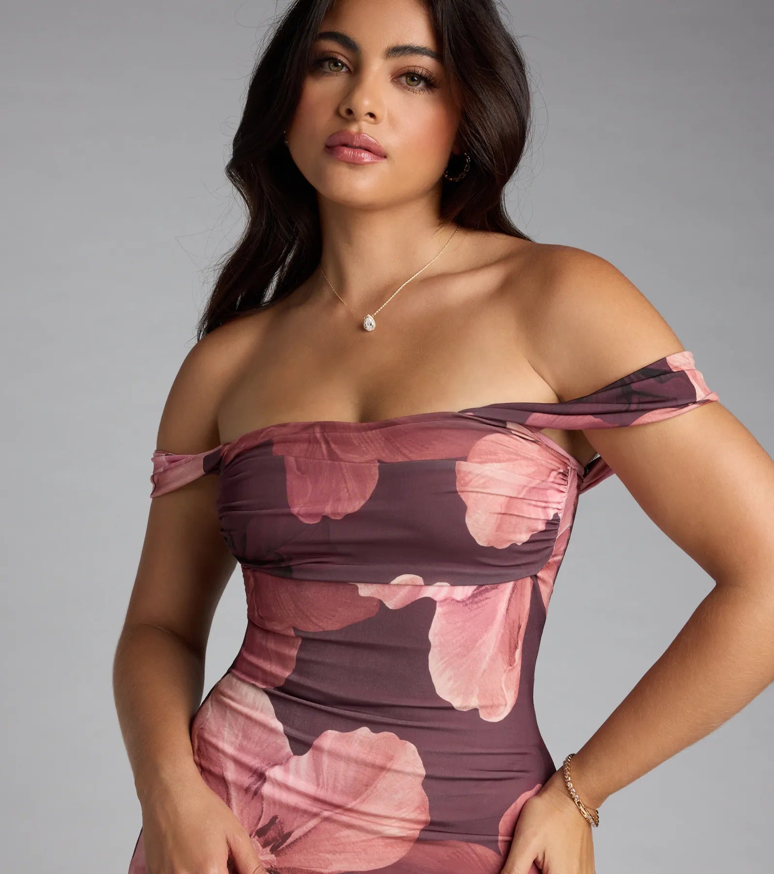 Love in Bloom Floral Off-Shoulder Dress - Image 3