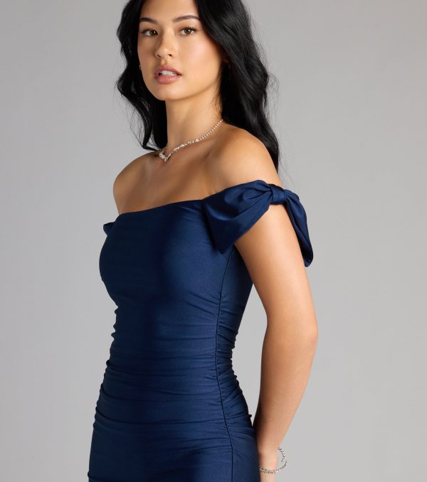 Tie It Up Bow Off-The-Shoulder Mini Dress - Image 3