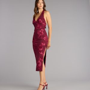 Midnight Garden Floral Midi Dress