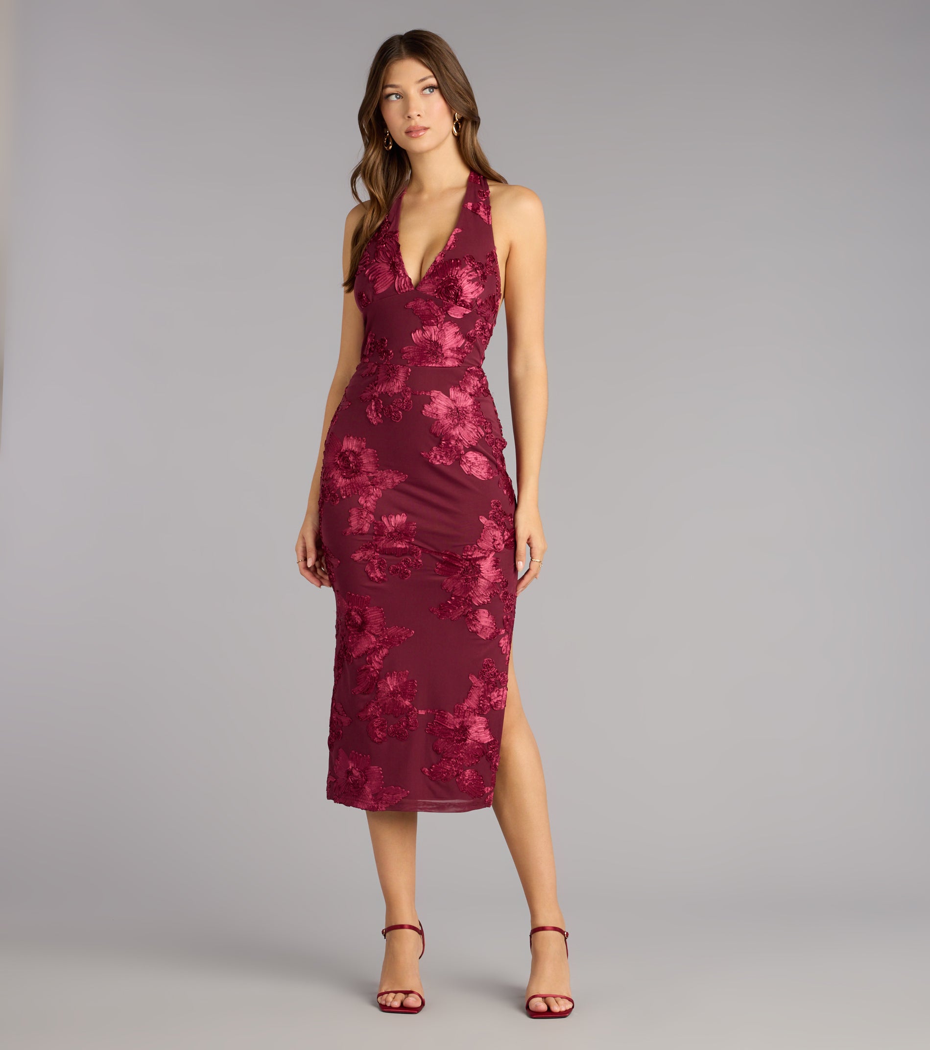Midnight Garden Floral Midi Dress - Image 4