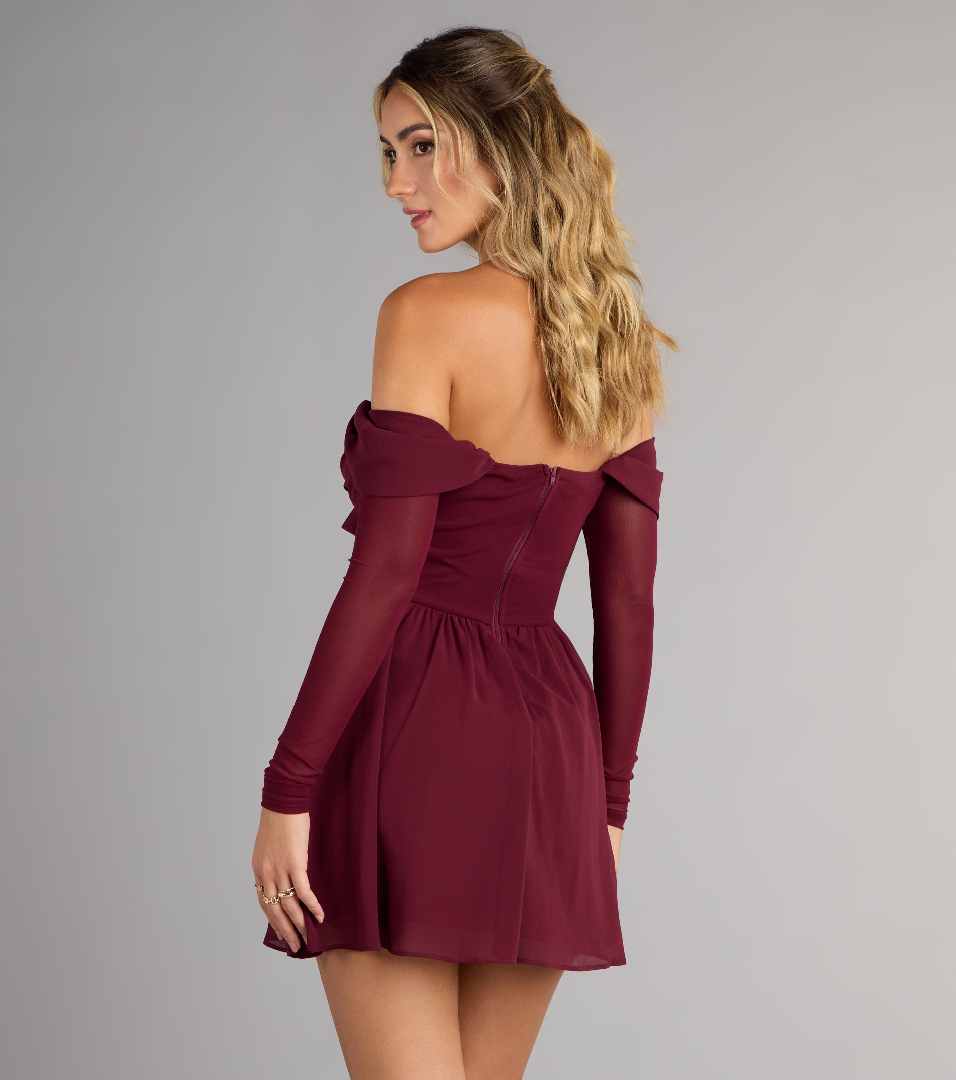Daydream Darling Chiffon Skater Mini Dress - Image 2