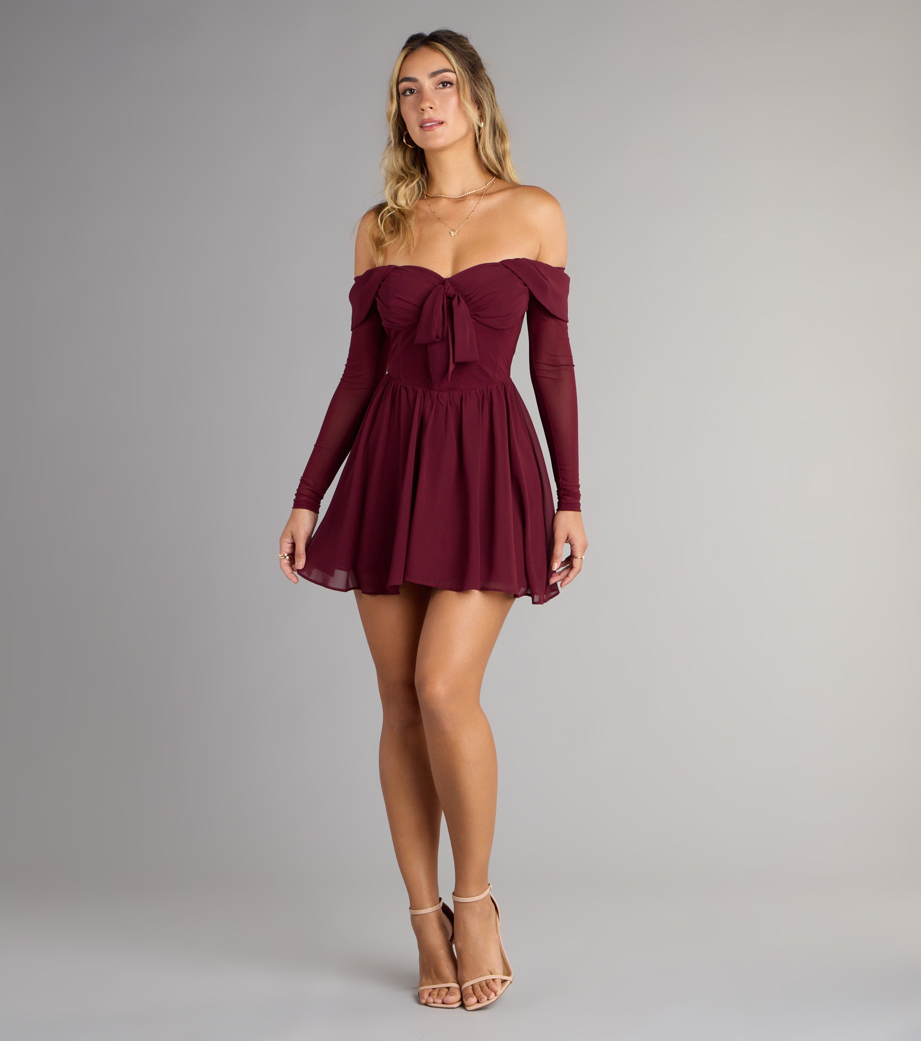 Daydream Darling Chiffon Skater Mini Dress - Image 3