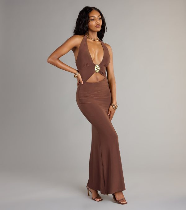 Golden Hour Goddess Cutout Maxi Dress - Image 4