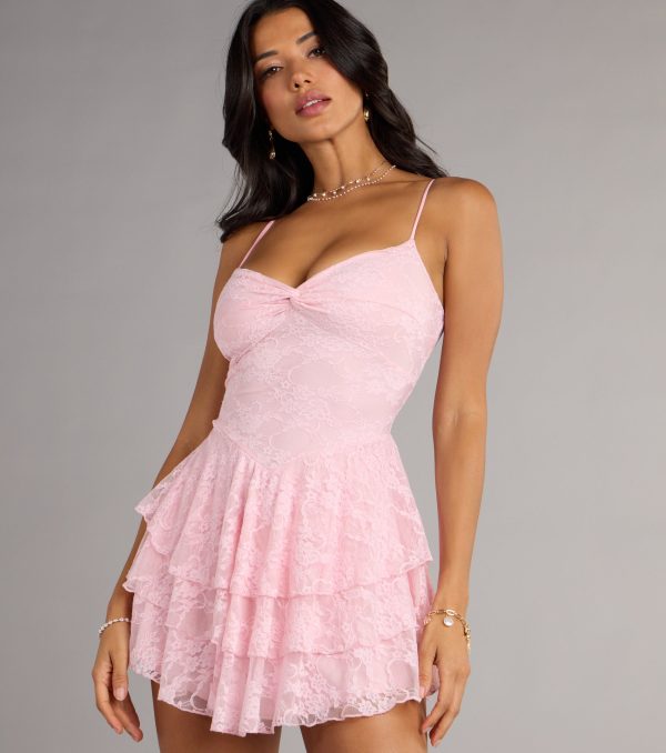 Adorable Muse Ruffled Lace Skater Dress - Image 24