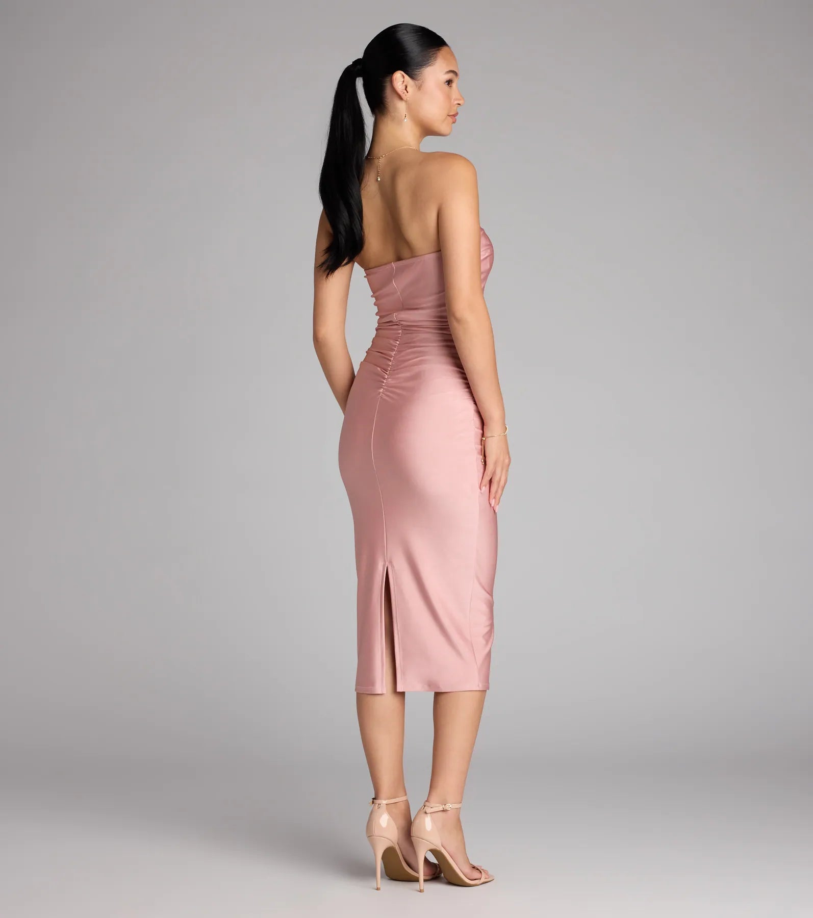 Fabulous Allure Strapless Bodycon Midi Dress - Image 14