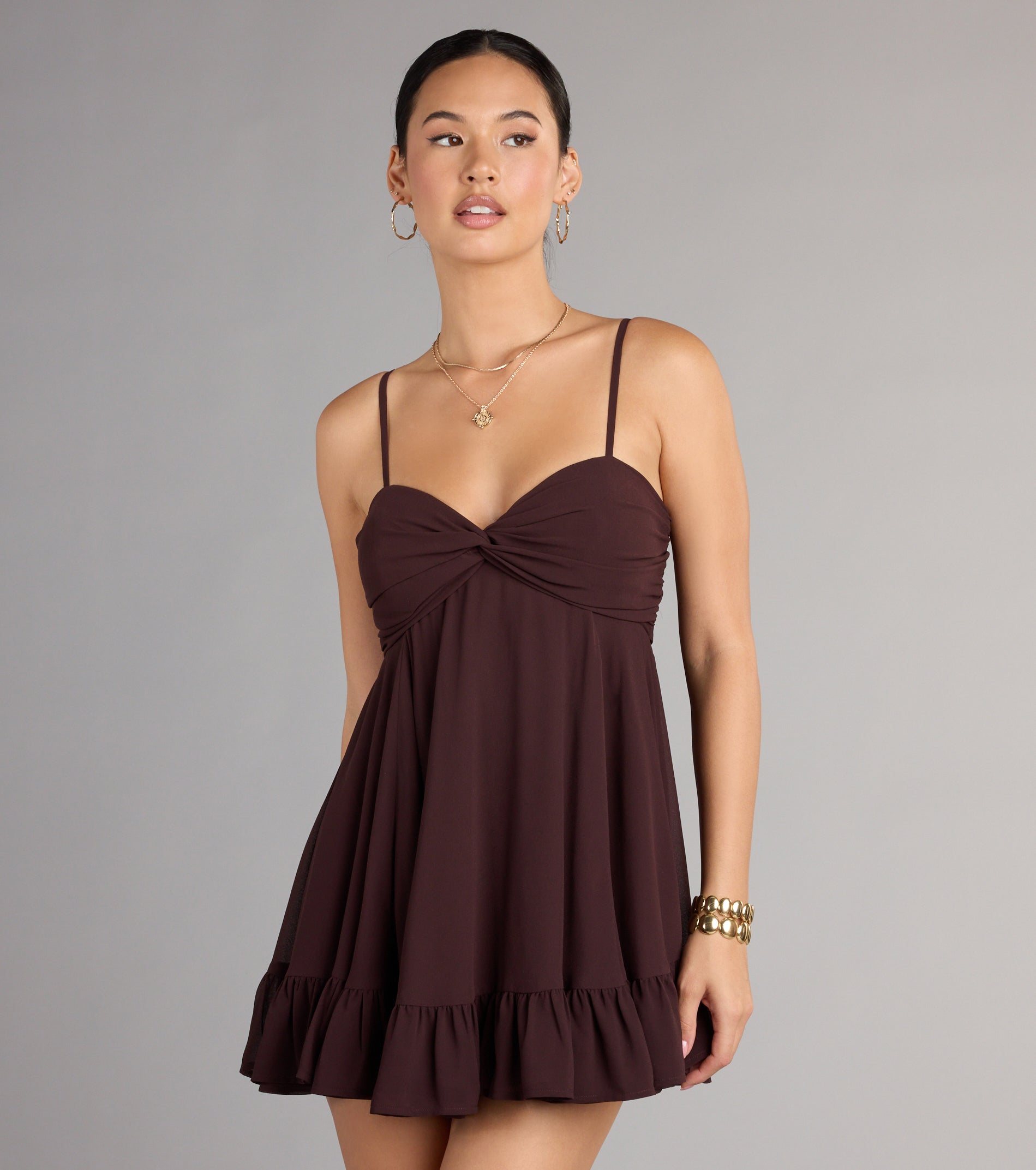 Perfectly Pretty Tie Back Chiffon Babydoll Dress - Image 9