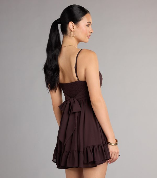 Perfectly Pretty Tie Back Chiffon Babydoll Dress - Image 10