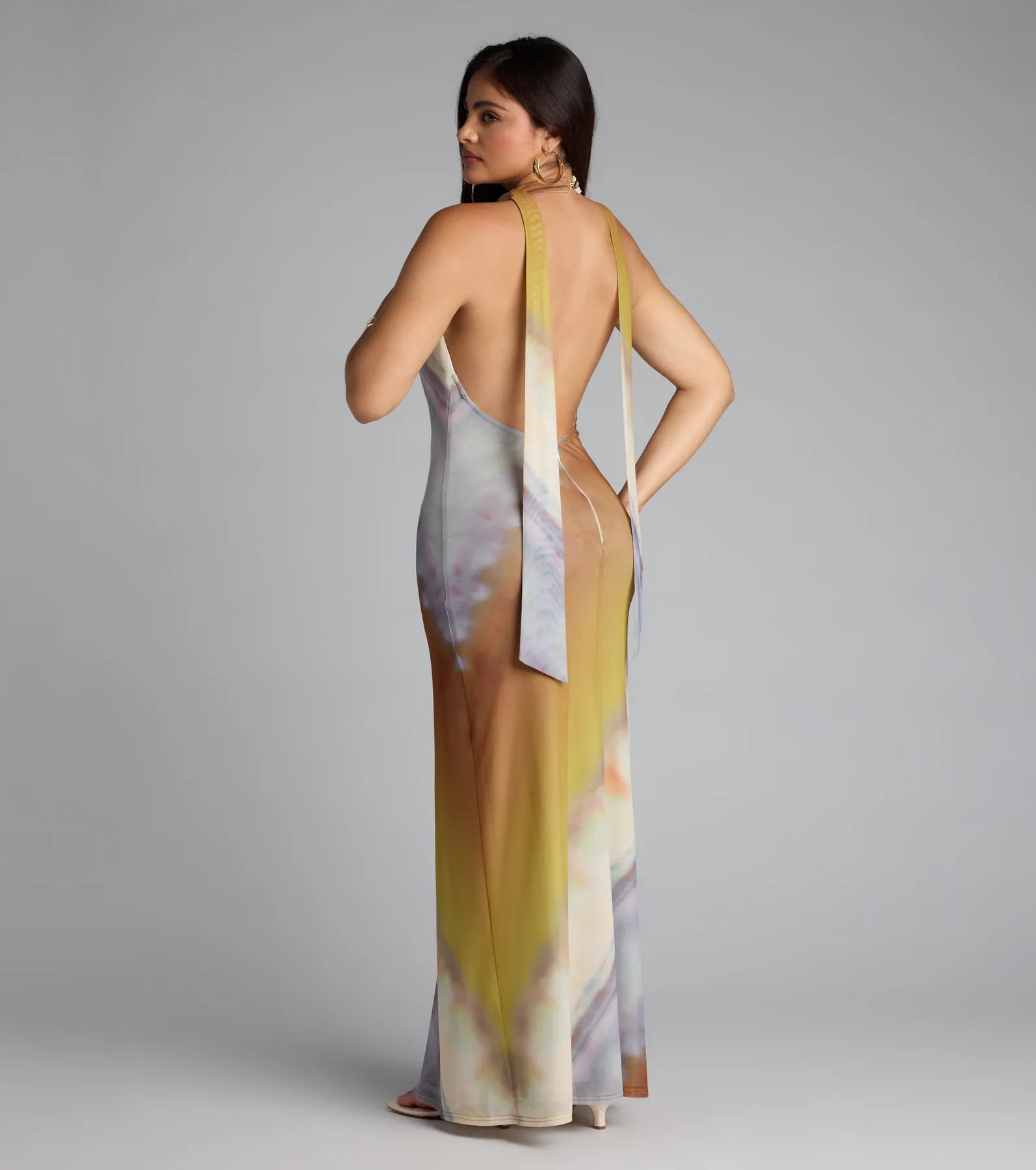 Sunset Mood Tie Dye Halter Maxi Dress - Image 2