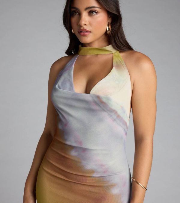 Sunset Mood Tie Dye Halter Maxi Dress - Image 3