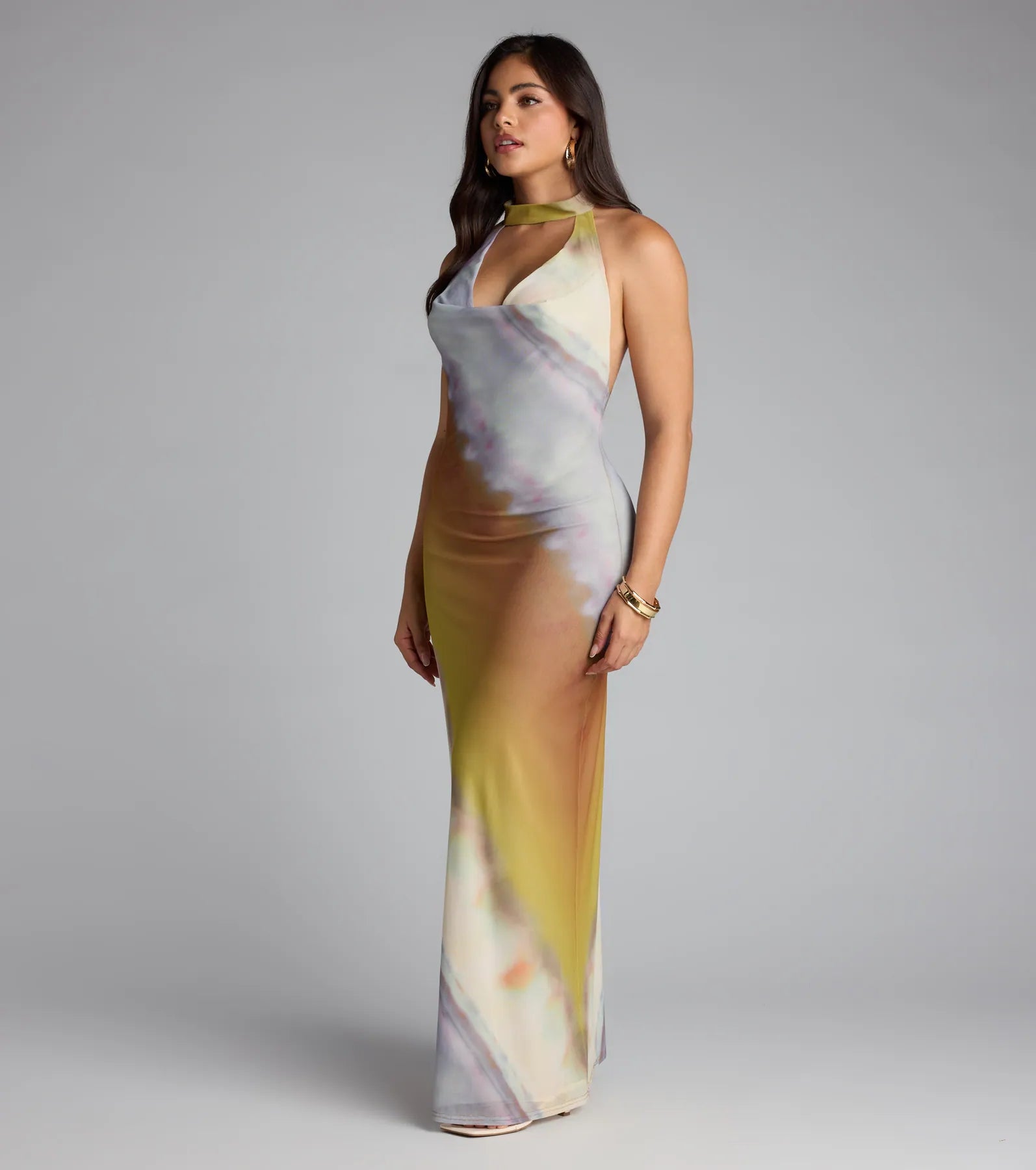 Sunset Mood Tie Dye Halter Maxi Dress - Image 4