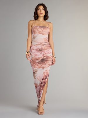 Garden Party Glow Floral Mesh Maxi Dress