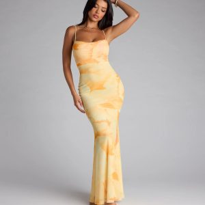 Coastal Luxe Floral Mermaid Maxi Dress