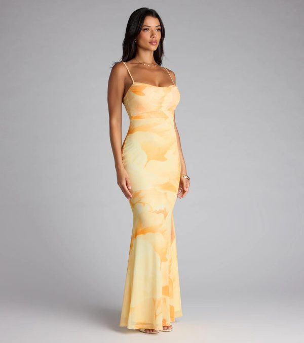 Coastal Luxe Floral Mermaid Maxi Dress - Image 4