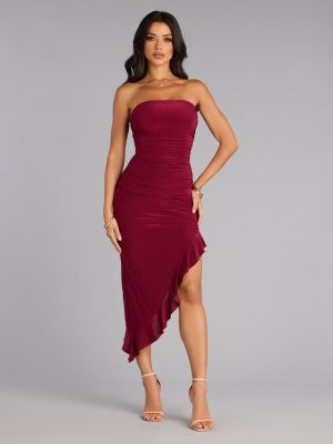Caught Your Eye Strapless Midi Dress