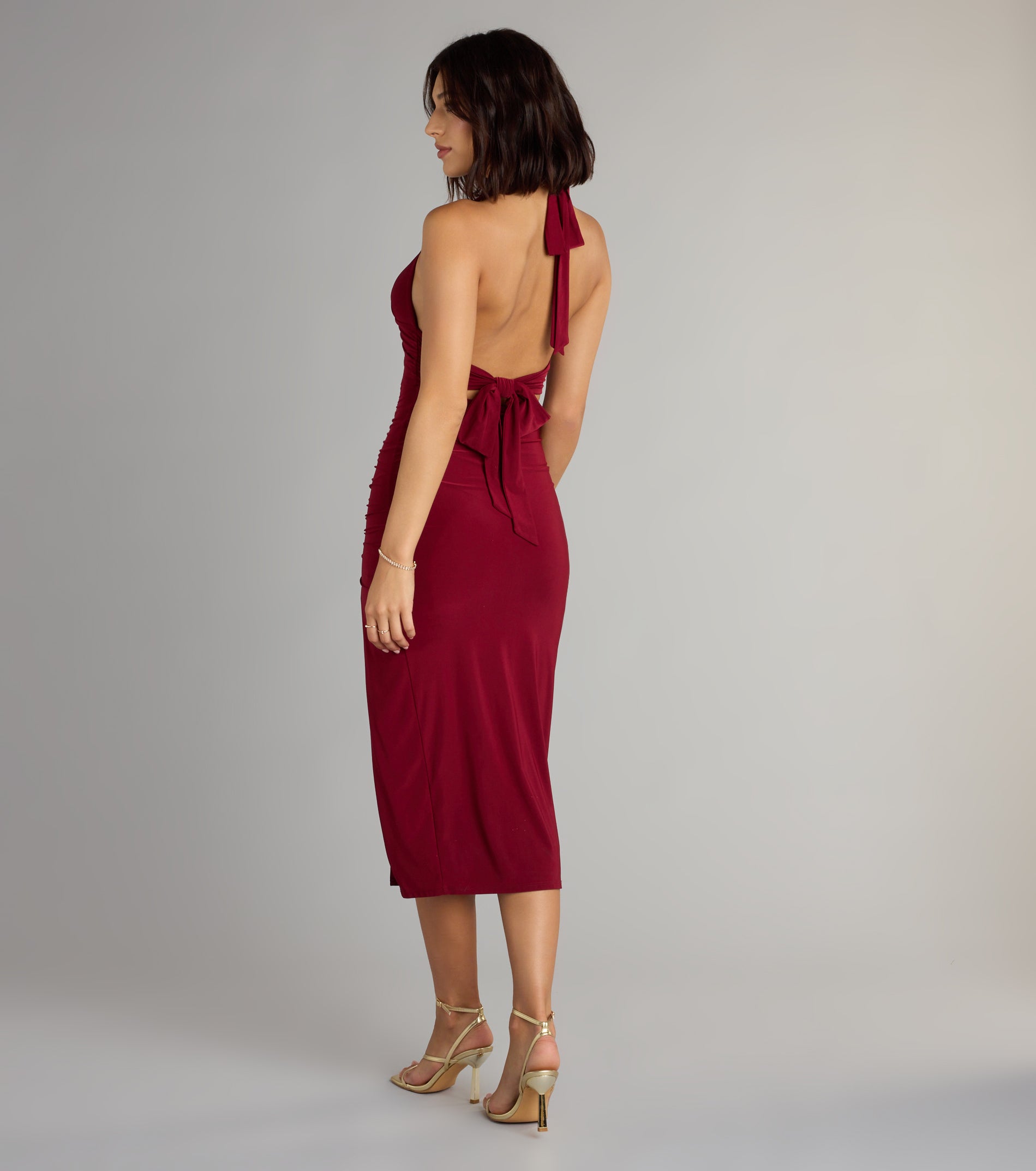 Unforgettable Halter Bodycon Midi Dress - Image 2