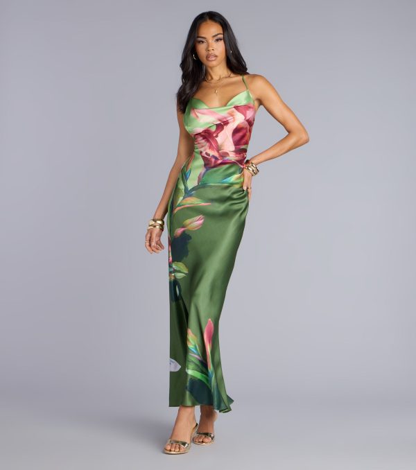 Sunset Muse Floral Satin Maxi Dress - Image 5