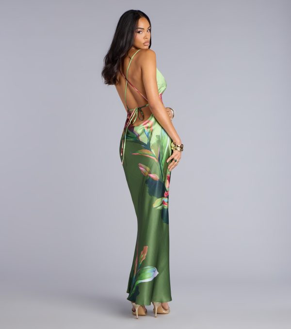 Sunset Muse Floral Satin Maxi Dress - Image 6