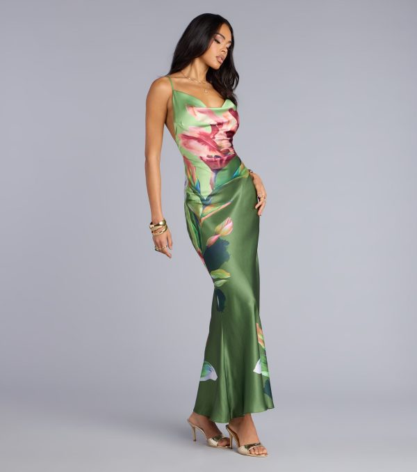 Sunset Muse Floral Satin Maxi Dress - Image 8