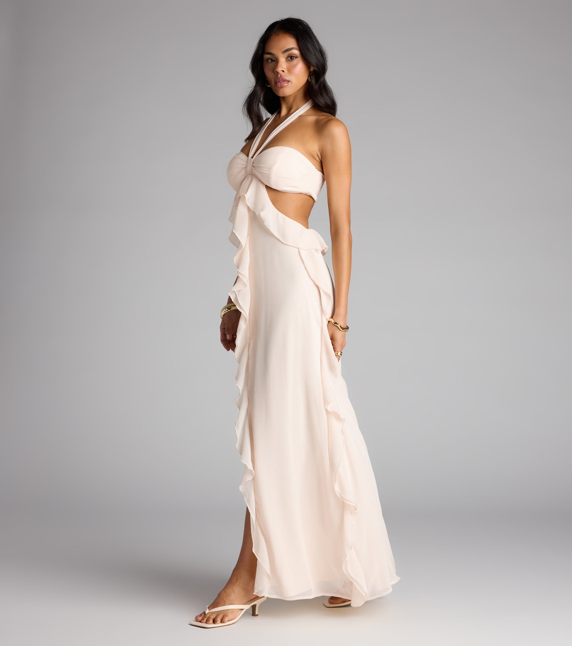 Ruffle and Ready Chiffon Halter Maxi Dress - Image 12