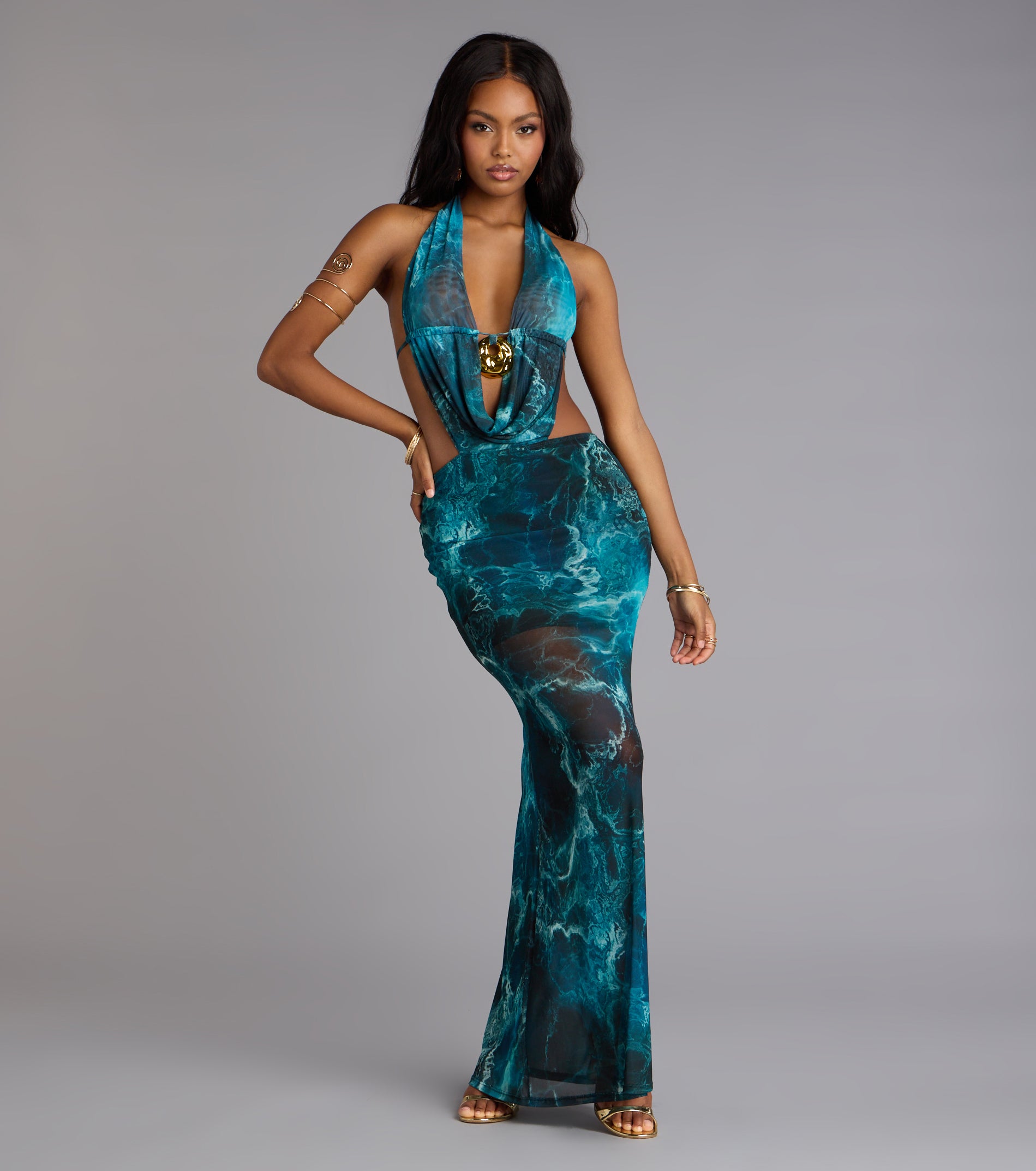 Ocean Eyes Halter Maxi Dress - Image 2
