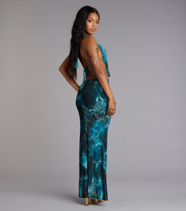 Ocean Eyes Halter Maxi Dress - Image 3