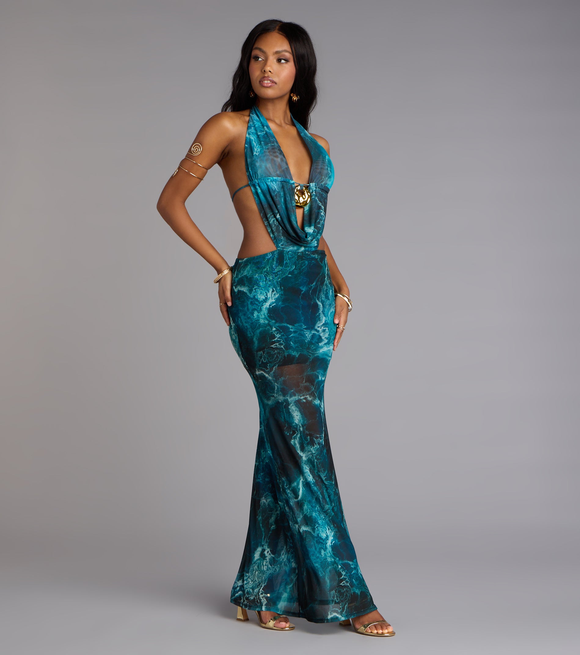 Ocean Eyes Halter Maxi Dress - Image 5