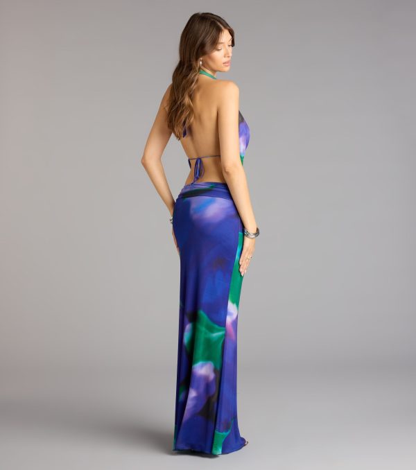 Artful Drama Floral Open Back Maxi Dress - Image 2