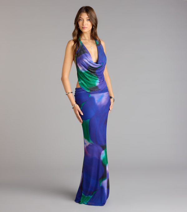 Artful Drama Floral Open Back Maxi Dress - Image 4