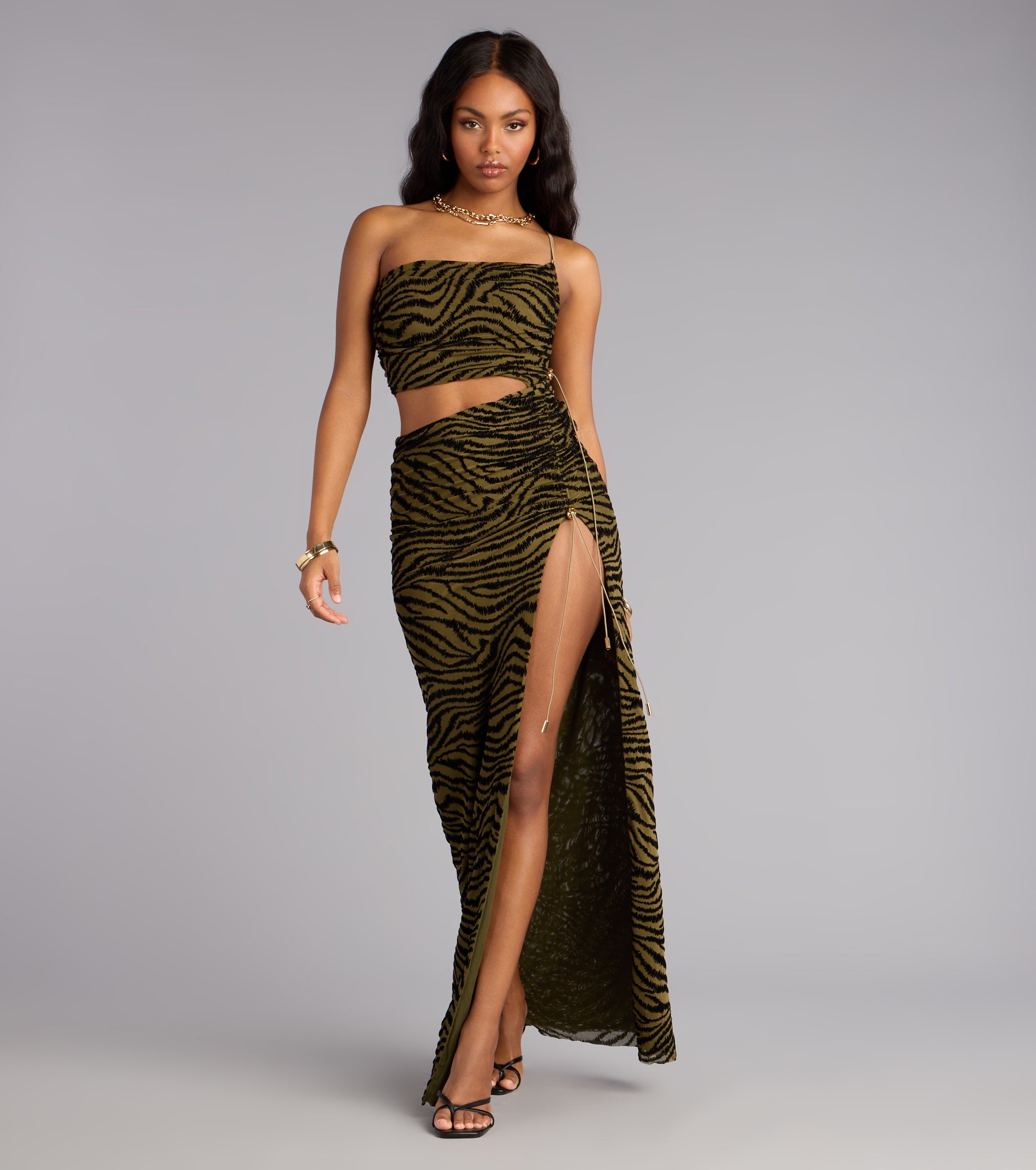 Wild Intentions Zebra Velvet Maxi Dress - Image 2