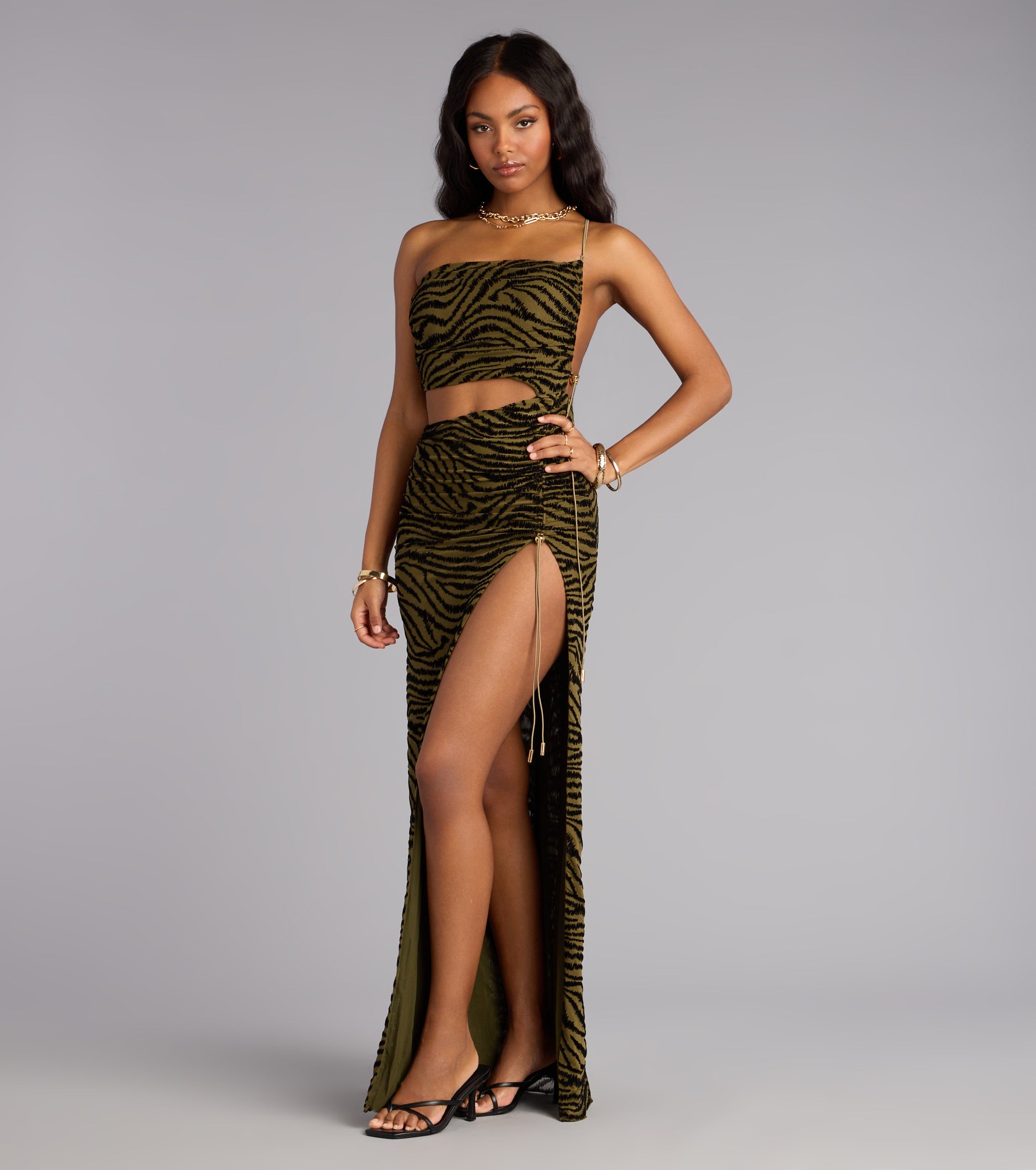 Wild Intentions Zebra Velvet Maxi Dress - Image 4