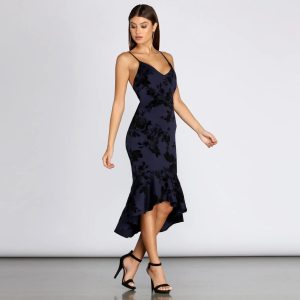 Floral Desire Trumpet Midi Dress