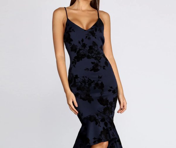 Floral Desire Trumpet Midi Dress - Image 4