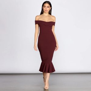 Will You Be My Sweetheart Midi Trumpet Dress