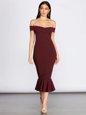 Will You Be My Sweetheart Midi Trumpet Dress