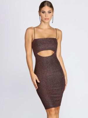 Dazzling Glitter Glow Midi Dress