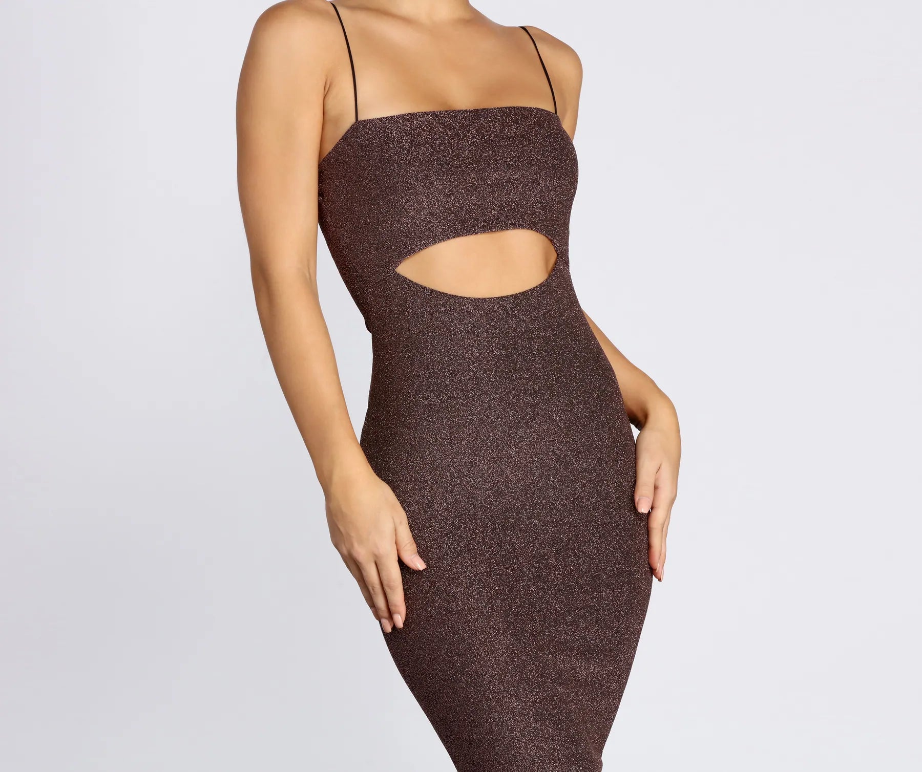 Dazzling Glitter Glow Midi Dress - Image 4