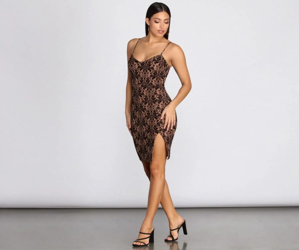 Fabulously Flocked Midi Dress - Image 4