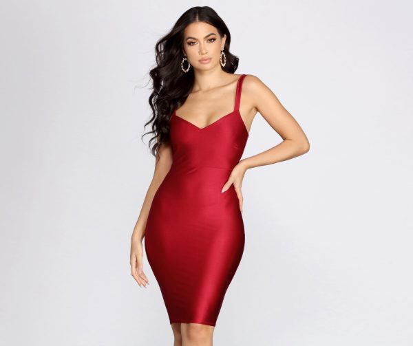 Sleek Chic Satin Midi Dress - Image 5
